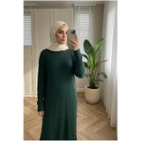 Kirazca Butik Kadın Fitilli Triko Salaş Uzun Elbise