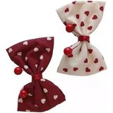 Kirazlı Kıskaç Toka 2’li Set Bordo-Krem rengi Mix – Sevimli Figürlü Saç Klipsi, Günlük Saç Aksesuarı, Şık & Pratik