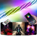 Kırbaç Spiral Led Anten 50 CM 5050 SMD RGB 366 Dinamik Desen 3000 Renk Alternatifi Telefon + Uzaktan Kumanda Kontrollü Led Projektör Off Road Spot Sel Kombo Delici Taşkın Işık Çubuğu