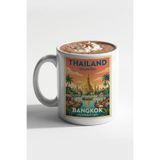 Kirbi Reklam Thailand - Tayland Şehir Kişiye Özel Çift Taraflı Baskılı Porselen Kupa Bardak Hediye