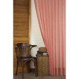 Kırçıllı Keten Seyrek Pile Tül Perde, Kırmızı, 250X260