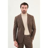 Kırçıllı Slim Fit Torba Cep Mono Yaka Yün Erkek Takım Elbise - 50 - Kahverengi - 6 Drop