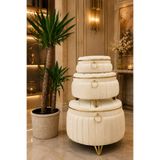 Kırçova Tekstil LÜKS 3'LÜ SET DAMAT GELİN BOHCASI SANDIĞI