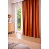 Kiremit Blackout Saten Karartma Perde Pilesiz Kornişli Kullanıma Hazır Fon Perde - 220 x 200 cm