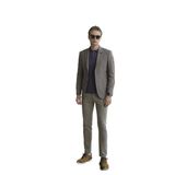 Kiremit Erkek Yün Ceket Mono Yaka Üstten Torba Cep Çift Yırtmaçlı Slim Fit Ceket NCS JEANS 4002 KİREMİT 52