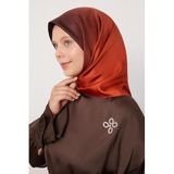 Kiremit Geçişli Twill İpek Eşarp