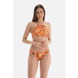 Kiremit Halter Yaka Bikini Üst