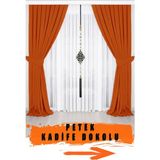 Kiremit Kadifemsi Kumaş Pileli Fon Perde Petek Dokulu Yüksek Kalite Tek Kanat - 100 x 260 cm