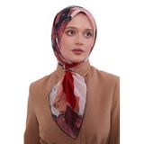 Kiremit Karışık Desen Pamuk Eşarp