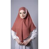 Kiremit Pratik Hazır Geçmeli Tesettür Eşarp Pamuk Caz Kumaş Düz Hijab 2306_05