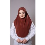 Kiremit Pratik Hazır Geçmeli Tesettür Eşarp Sandy Kumaş Düz Hijab 2308_05