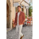 Kiremit Slim Fit Cepli Keten Pamuk Mevsimlik Safari Ceket - 54