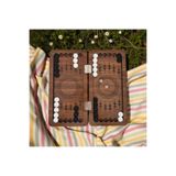 Kiri Mini tavla cep tavlası seyahat tavlası deri kılıflı 24x24 cm tavla