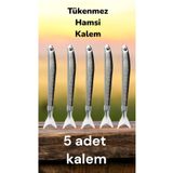 Kiri Tükenmez hamsi kalem gümüş renk 5 adet
