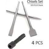 Kırıcı Matkap Için Sds Plus Matkap Uç Seti Murç Keski 1/4 Hex Vidalama Adaptörü 4 Parça - Altın
