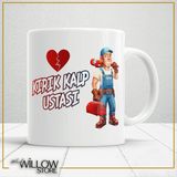 Kırık Kalp Ustası Espirili Kişiye Özel Seramik Kupa Bardak - 001 - Beyaz