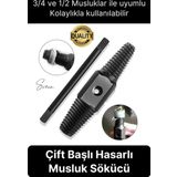 Kırık Musluk Ters Kılavuz Açıcı Aparatı Çift Başlı Su Borusu Vida Hasarlı Cıvata Sökücü Set