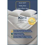 Kiril Home %100 Pamuk Yüzeyli Premium Alez Seti Sıvı Geçirmez Yatak Alezi - 2 Adet Premium Yastık Koruyucu Alez - 160 x 200 cm - Beyaz
