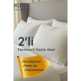 Kiril Home Ultra Soft 2'li Ses Yapmayan, Ter ve Sıvı Geçirmeyen Yastık Koruyucu Yastık Alezi - 50 x 70 cm - Beyaz