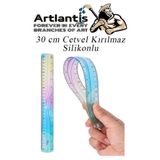 Kirilmaz Cetvel 30 Cm Silikonlu Gokkusagi 1 Adet Flexible Silikonlu Cetvel Buro Okul Sinif