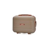 Kırılmaz Omuz Askılı Makyaj Çantası Şifreli El Valizi V305 Vizon Camel, V305-MAKYAJ-V305 - Renkli