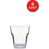 Kırılmaz Polikarbonat Su Meşrubat Çay Kahve Bardağı Sunumluk Bardak Şeffaf - 6 Adet - 250 ml