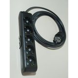 Kırkdabir Beşli Çocuk Korumalı Topraklı Priz ve Ups Topraklı Fişli 3x1,0mm Ttr H05VV-F Ara Kablo - Siyah - 5 metre