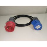 Kırkdabir Cee Norm 3/16A Uzatma Priz ve 5/16A Fişli 3x2,5mm Kauçuk H05RR-F Adaptör Kablo - 1 metre