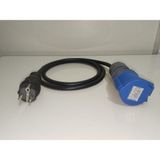 Kırkdabir Cee Norm 3/16A Uzatma Priz ve Kauçuk Ups Topraklı Fişli 3x2,5mm Ttr H05VV-F Adaptör Kablo - 50 cm