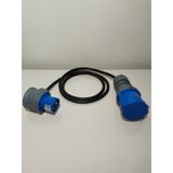 Kırkdabir Cee Norm 3/32A Uzatma Priz ve 3/16A 90° Eğik Fişli 3x2,5mm Ttr H05VV-F Adaptör Kablo - 1,5 metre