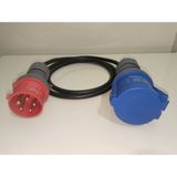 Kırkdabir Cee Norm 3/32A Uzatma Priz ve 5/16A Fişli 3x2,5mm Ttr H05VV-F Adaptör Kablo - 1,5 metre
