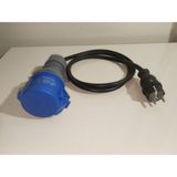 Kırkdabir Cee Norm 3/32A Uzatma Priz ve Kauçuk Ups Fişli 3x2,5mm Ttr H05VV-F Adaptör Kablo - 1,5 metre
