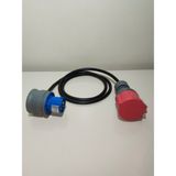 Kırkdabir Cee Norm 5/16A Uzatma Priz ve 3/16A 90° Eğik Fişli 3x2,5mm Ttr H05VV-F Adaptör Kablo - 1,5 metre