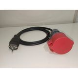 Kırkdabir Cee Norm 5/16A Uzatma Priz ve 3/16A Kauçuk Fişli 3x2,5mm Ttr H05VV-F Adaptör Kablo - 1,5 metre