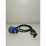 Kırkdabir Kauçuk Ups Kapaklı Priz ve Cee Norm 3/16A-90² Eğik Fişli 3x2,5mm Ttr H05VV-F Adaptör Kablo - 1,5 m