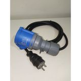 Kırkdabir Şarjlı Araç ve Üniteler Için 3x2,5mm Kauçuk (H05RR-F) Seyyar Adaptör Kablo - Bemis Kauçuk Ups Topraklı Monofaze Fiş & 3/32A Cee Norm Uzatma Priz - Siyah - 3 metre