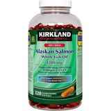 Kırkland Signature %100 Wild Alaskan Salmon Whole Fish Oil 320 Softgels- Originals Usa/canada - omega3