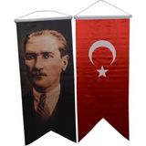 Kırlangıç Türk Bayrağı Ve Atatürk Resmi 50X120 Cm.