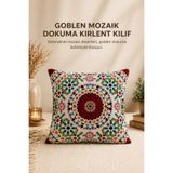 KIRLENT EV Goblen Mozaık Dokuma Kırlent Kılıf