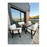 Kırlenta KREM POFİ 2 2 1 1 Yemek Masası Bahçe Takımı Balkon Takımı Bahçe Seti Oturma Grubu Masa SETİ