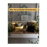 KIRLENTİM 6lı-Altın Varak Baskılı Düz-Labirent-Kırlent Kılıfı