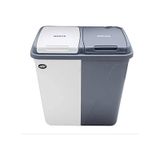 Kirli Çamaşır Sepeti İki Bölmeli Gri&Beyaz 90 Litre
