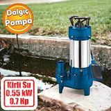 Kirli Su Pompasi 0.55 Kw Aluminyum Govdeli Dalgic Tip Rainpump 0.7 Hp Monofaze Atik Su Logar Lagim