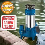 Kirli Su Pompasi 1.1 Kw Aluminyum Govdeli Dalgic Tip Rainpump 1.5 Hp Monofaze Atik Su Logar Lagim