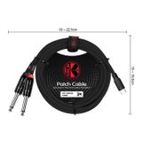 Kirlin Cable UYC-392B 3MT BK Kablo TYPE-C / 2 x 1/4 Mono Jak 3 METRE