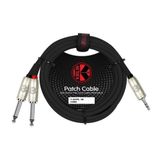 Kirlin Cable Y-362PRL5MTBK Kablo 3.5 mm - 2x 1/4 Mono Jak 5 METRE