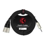 Kirlin Cable Y-370PBL 5MT BK Kablo 3.5 mm - 2 x XLR Erkek Jak 5 METRE