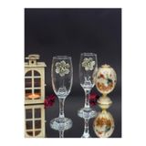KirLiNova Gri Çiçek Detaylı Kokteyl Kadehi 2’li Set – (190 ml | Kahve Yanı Su & Kokteyl Bardağı)