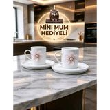 KirLinova Pembe Çiçek 2'li Porselen Fincan Takımı