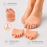 kırmed Ayak Beş Parmak Ayırıcı Metatarsal Ped 2 ADET Ayak Nasır Koruyucu Halluks Valgus Desteği Ön Ayak Pedi Ayak Gömleği